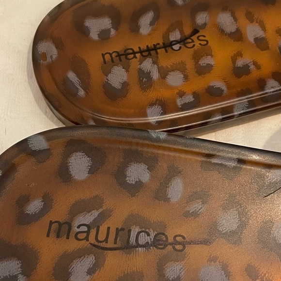 Murices Leopard Print Women's Sandals 10 Translucent Brand Black Slip On NWOT - Picture 3 of 6